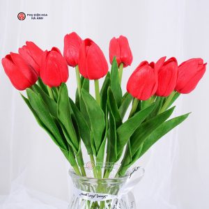 hoa tulip giả đỏ